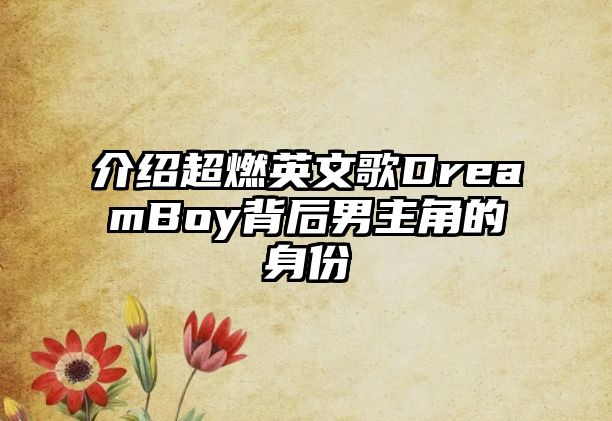介绍超燃英文歌DreamBoy背后男主角的身份