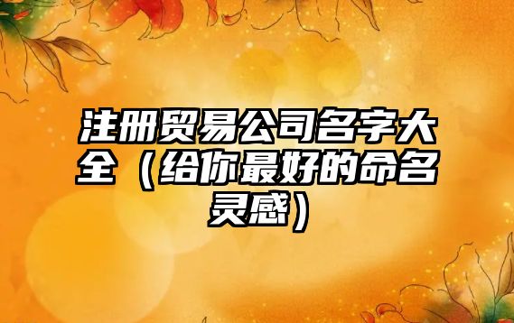 注册贸易公司名字大全（给你最好的命名灵感）
