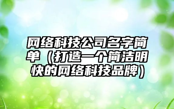 网络科技公司名字简单（打造一个简洁明快的网络科技品牌）