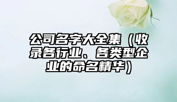 公司名字大全集（收录各行业、各类型企业的命名精华）