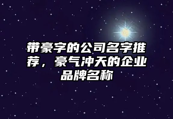 带豪字的公司名字推荐，豪气冲天的企业品牌名称