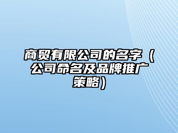 商贸有限公司的名字（公司命名及品牌推广策略）