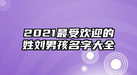 2021最受欢迎的姓刘男孩名字大全