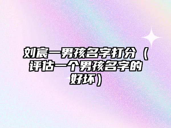 刘宸一男孩名字打分（评估一个男孩名字的好坏）