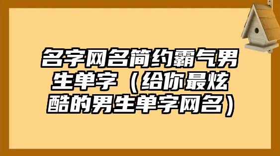 名字网名简约霸气男生单字（给你最炫酷的男生单字网名）