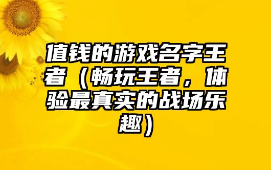 值钱的游戏名字王者（畅玩王者，体验最真实的战场乐趣）