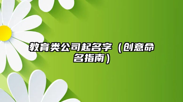 教育类公司起名字（创意命名指南）