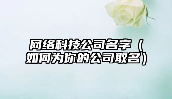 网络科技公司名字（如何为你的公司取名）