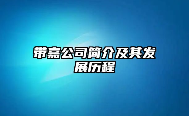 带嘉公司简介及其发展历程