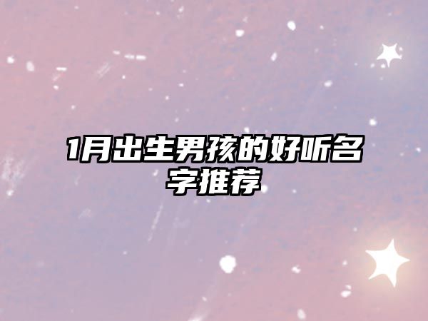 1月出生男孩的好听名字推荐
