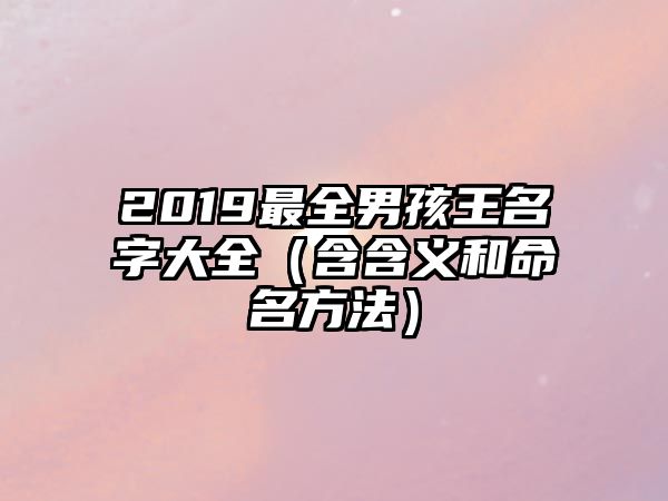 2019最全男孩王名字大全（含含义和命名方法）