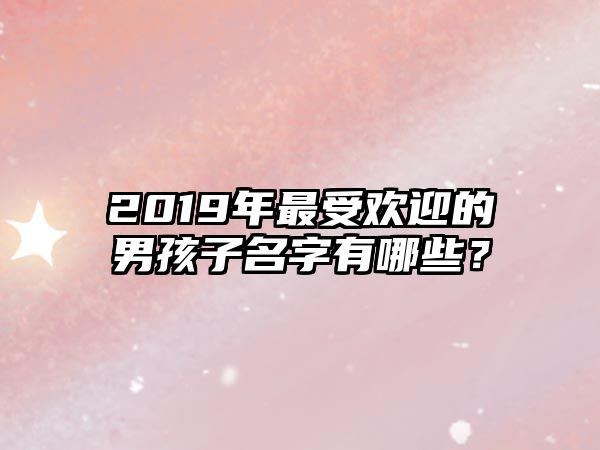 2019年最受欢迎的男孩子名字有哪些？