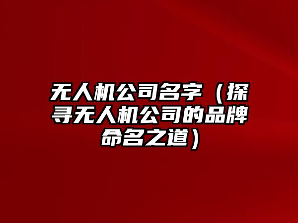 无人机公司名字（探寻无人机公司的品牌命名之道）