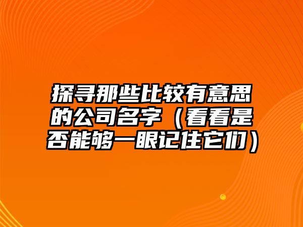 探寻那些比较有意思的公司名字（看看是否能够一眼记住它们）