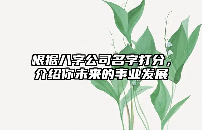 根据八字公司名字打分，介绍你未来的事业发展