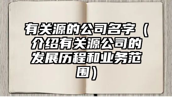 有关源的公司名字（介绍有关源公司的发展历程和业务范围）