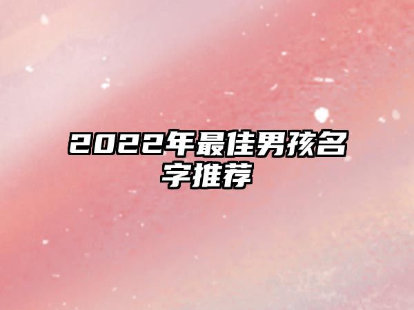 2022年最佳男孩名字推荐