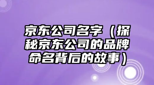 京东公司名字（探秘京东公司的品牌命名背后的故事）