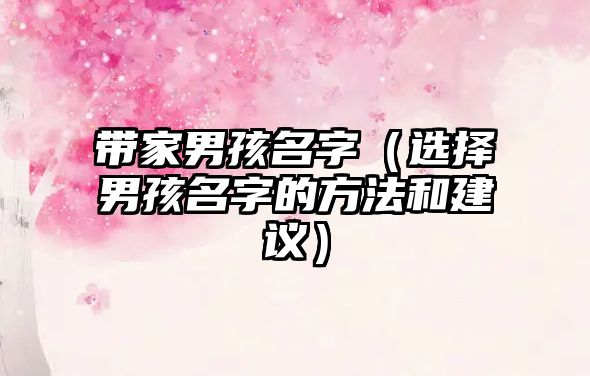 带家男孩名字（选择男孩名字的方法和建议）