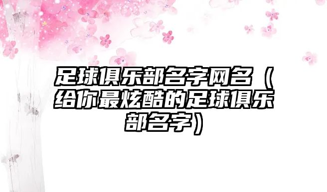 足球俱乐部名字网名（给你最炫酷的足球俱乐部名字）