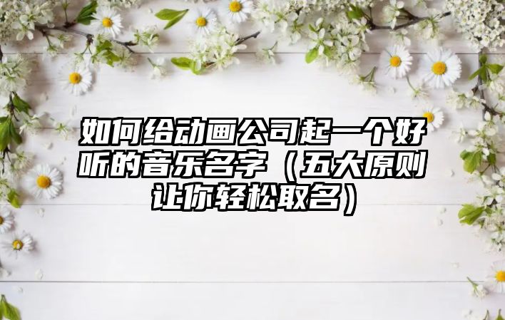 如何给动画公司起一个好听的音乐名字（五大原则让你轻松取名）