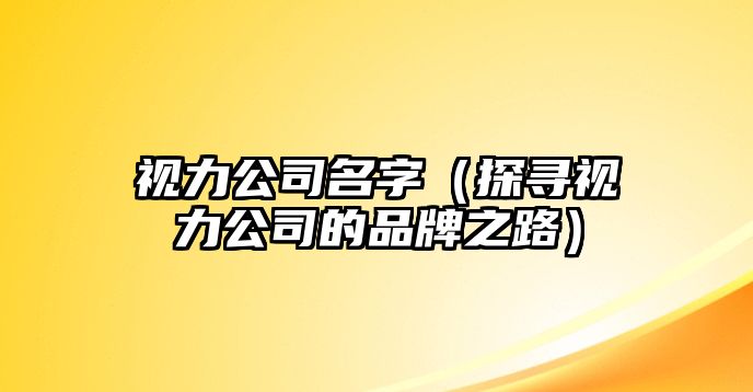 视力公司名字（探寻视力公司的品牌之路）