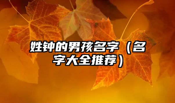 姓钟的男孩名字（名字大全推荐）