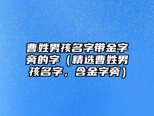 曹姓男孩名字带金字旁的字（精选曹姓男孩名字，含金字旁）
