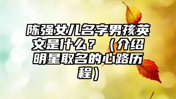 陈强女儿名字男孩英文是什么？（介绍明星取名的心路历程）
