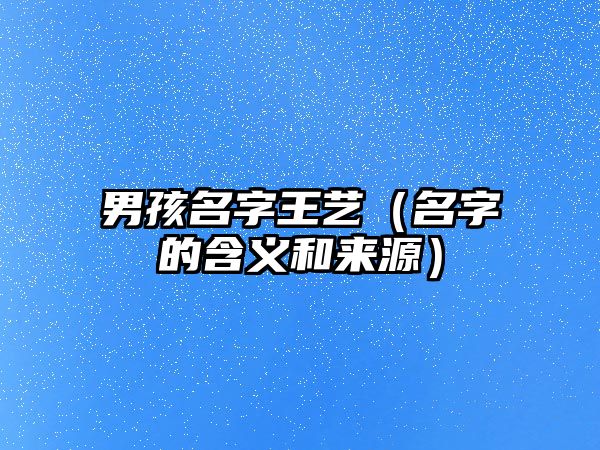 男孩名字王艺（名字的含义和来源）