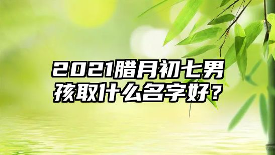 2021腊月初七男孩取什么名字好？