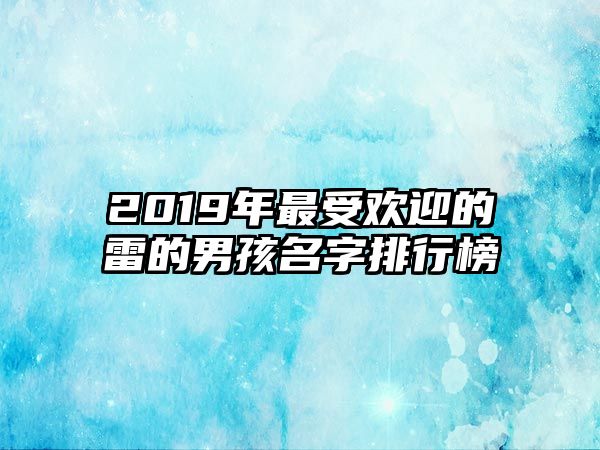 2019年最受欢迎的雷的男孩名字排行榜