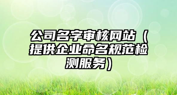 公司名字审核网站（提供企业命名规范检测服务）