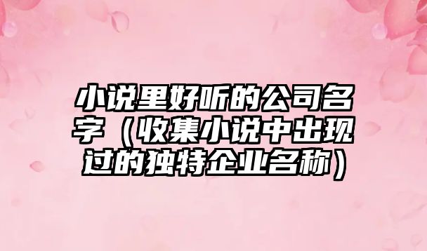 小说里好听的公司名字（收集小说中出现过的独特企业名称）