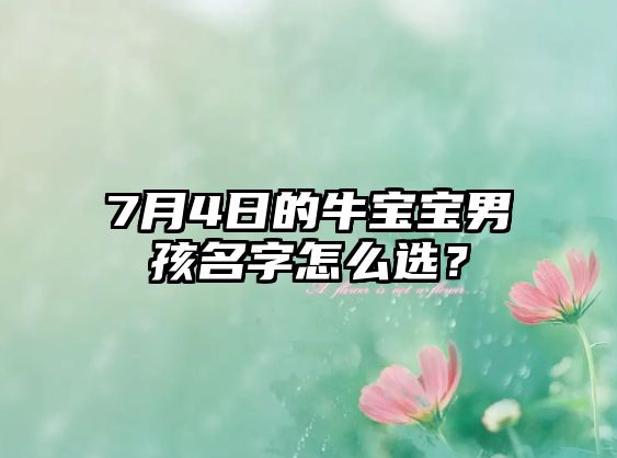 7月4日的牛宝宝男孩名字怎么选？