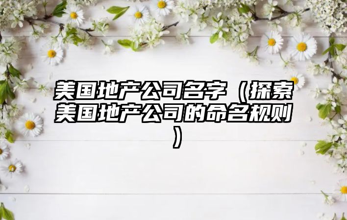 美国地产公司名字（探索美国地产公司的命名规则）