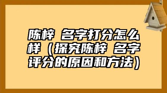 陈梓珵名字打分怎么样（探究陈梓珵名字评分的原因和方法）