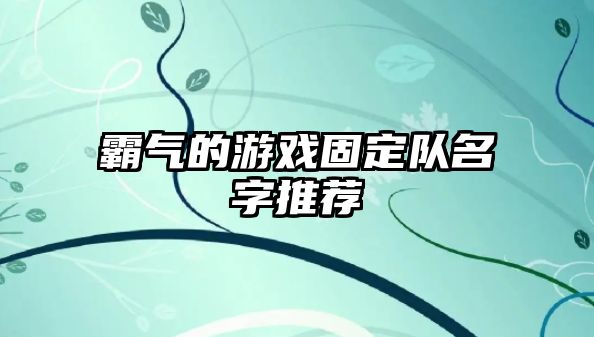 霸气的游戏固定队名字推荐